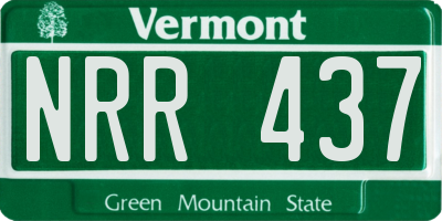 VT license plate NRR437