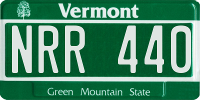 VT license plate NRR440
