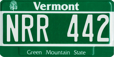 VT license plate NRR442