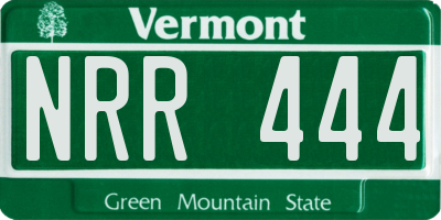 VT license plate NRR444