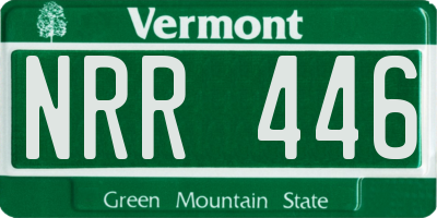 VT license plate NRR446