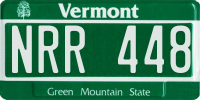 VT license plate NRR448