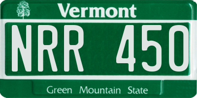 VT license plate NRR450