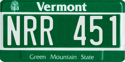 VT license plate NRR451