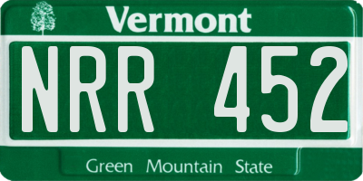 VT license plate NRR452