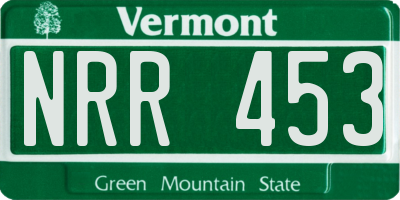 VT license plate NRR453