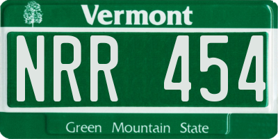VT license plate NRR454