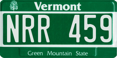 VT license plate NRR459