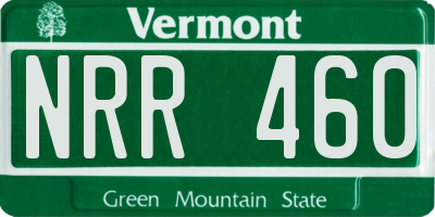 VT license plate NRR460