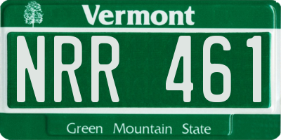 VT license plate NRR461