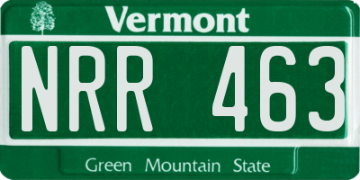 VT license plate NRR463