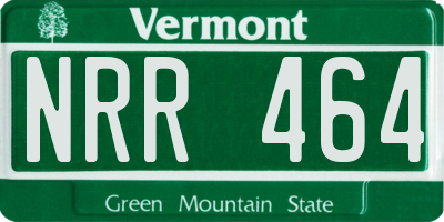 VT license plate NRR464