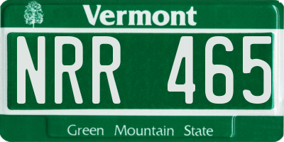VT license plate NRR465