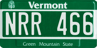 VT license plate NRR466