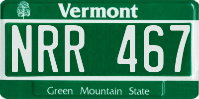VT license plate NRR467