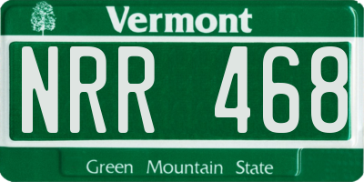 VT license plate NRR468