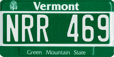 VT license plate NRR469