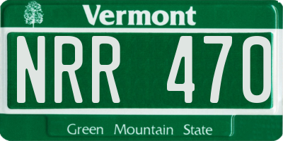 VT license plate NRR470