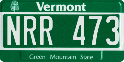 VT license plate NRR473