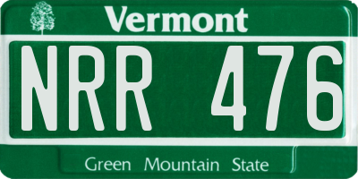 VT license plate NRR476