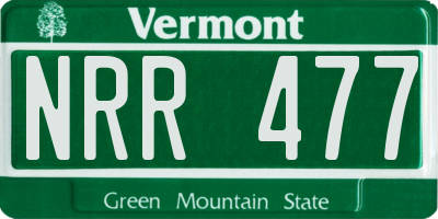 VT license plate NRR477