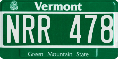 VT license plate NRR478