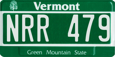 VT license plate NRR479