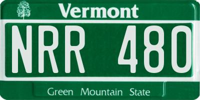 VT license plate NRR480