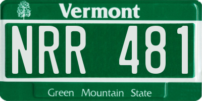 VT license plate NRR481