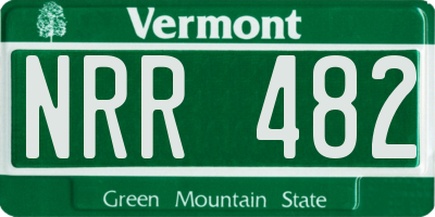 VT license plate NRR482