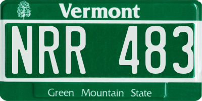 VT license plate NRR483