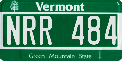 VT license plate NRR484