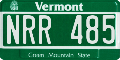VT license plate NRR485