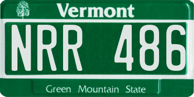 VT license plate NRR486