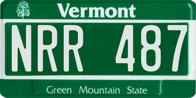VT license plate NRR487