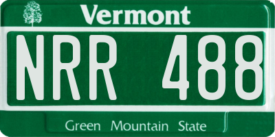 VT license plate NRR488