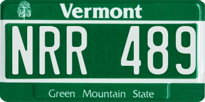 VT license plate NRR489