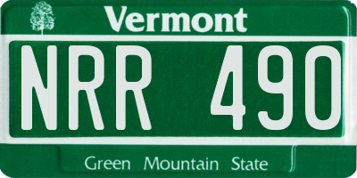 VT license plate NRR490
