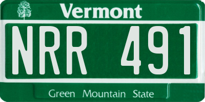 VT license plate NRR491