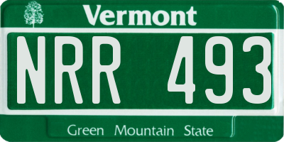 VT license plate NRR493