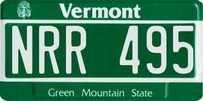 VT license plate NRR495