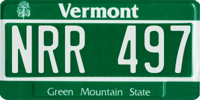 VT license plate NRR497