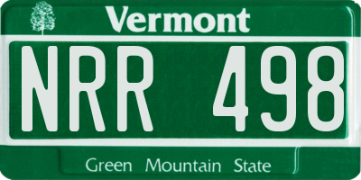 VT license plate NRR498