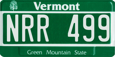 VT license plate NRR499
