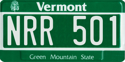 VT license plate NRR501