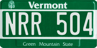 VT license plate NRR504