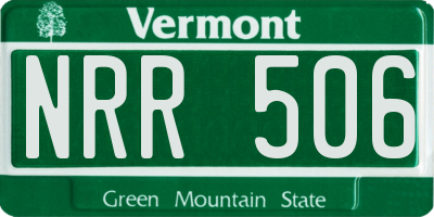 VT license plate NRR506