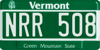 VT license plate NRR508