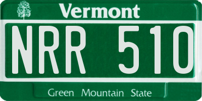VT license plate NRR510