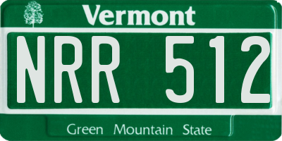 VT license plate NRR512